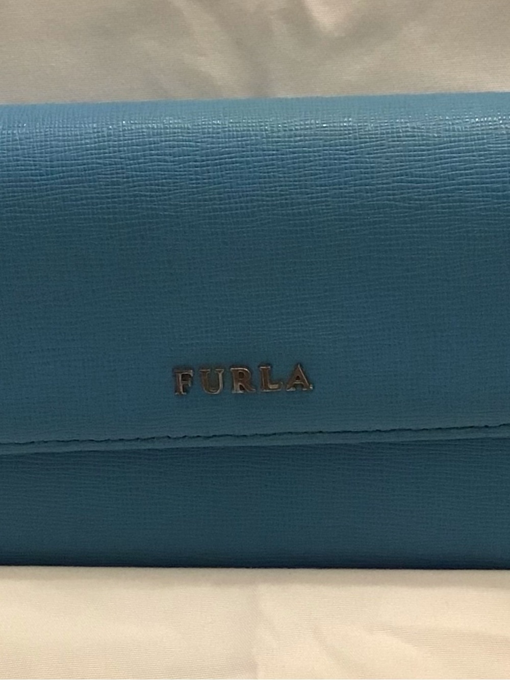 Furla Continental Turquoise Saffiano Leather Fold Wallet